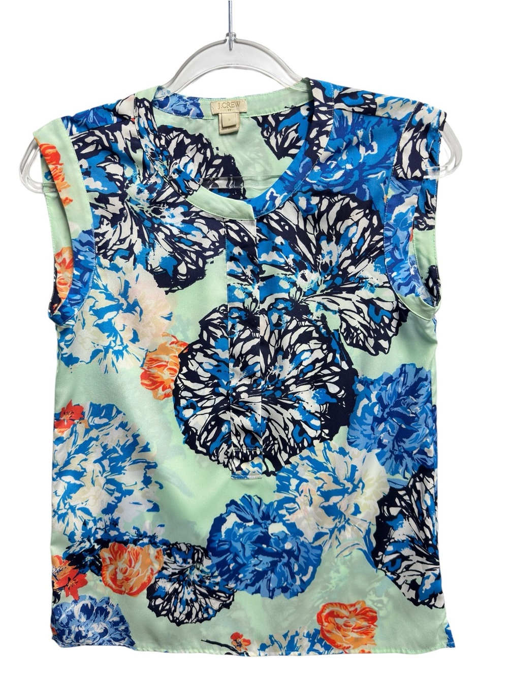 Tuxedo Chiffon Knit Toile Floral Bloom Bouquet Blouse Top Shirt Popover